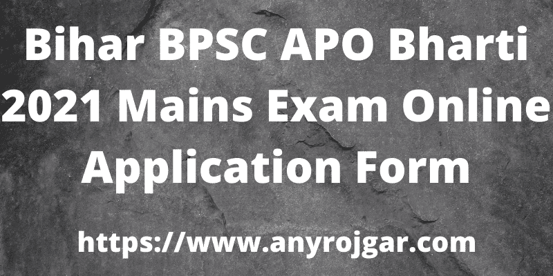 Bihar BPSC APO Bharti 2021 Mains Exam